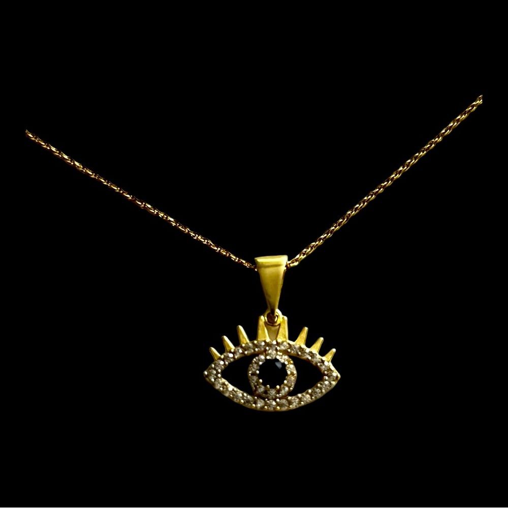 14k solid gold necklace blue eye $1490